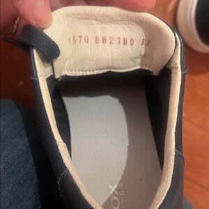 Geox Black and Cream Leather Footwear